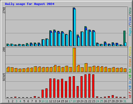 Daily usage for August 2024