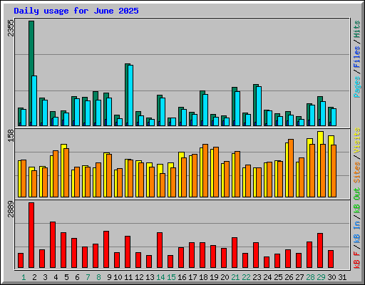 Daily usage for June 2025