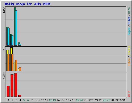 Daily usage for July 2025
