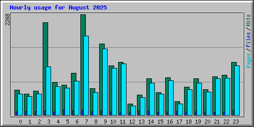Hourly usage for August 2025