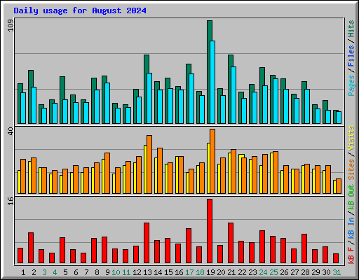 Daily usage for August 2024