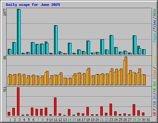 Daily usage for June 2025