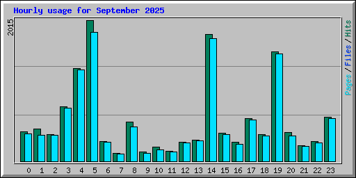 Hourly usage for September 2025